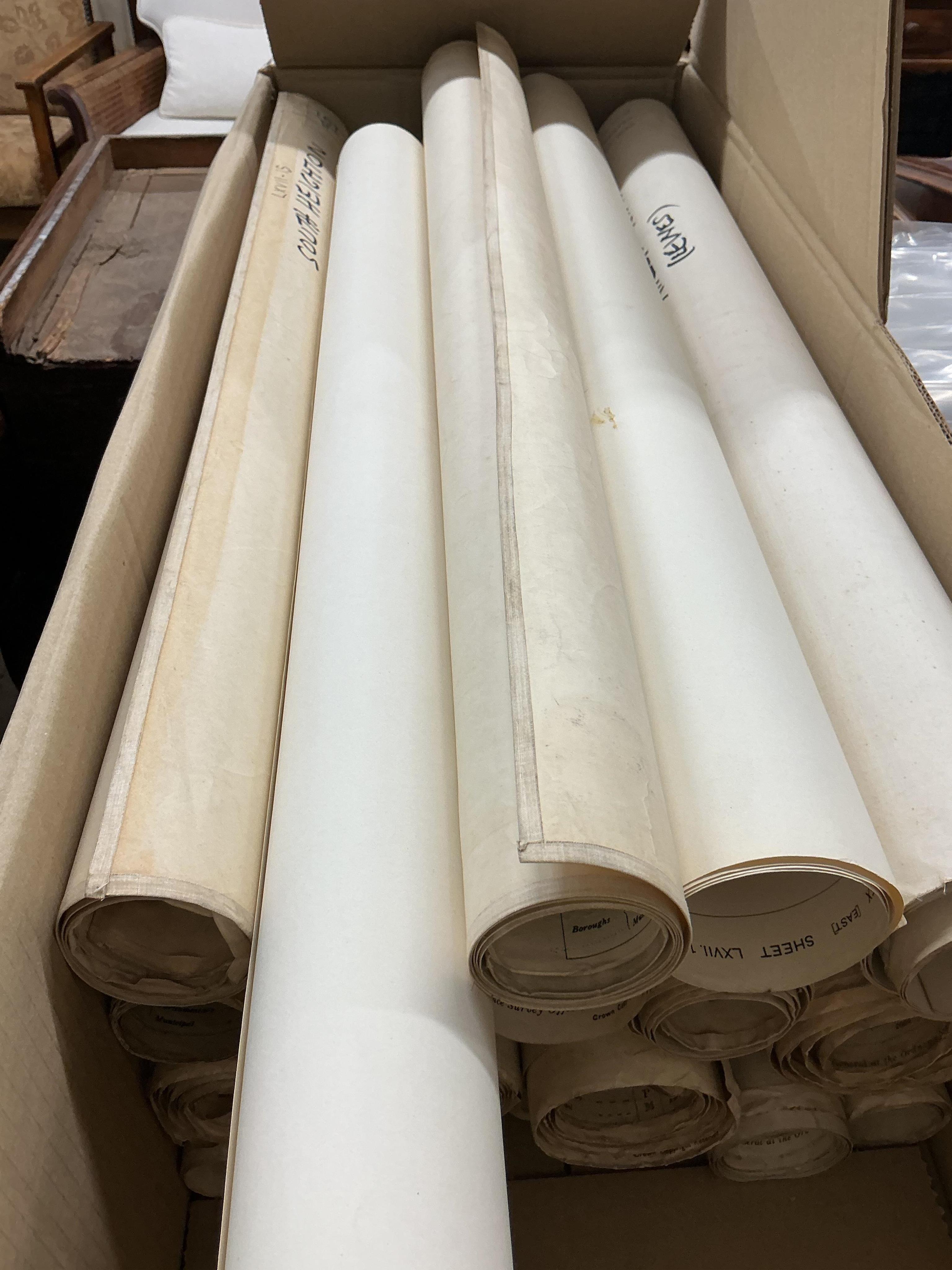 A collection of Ordnance Survey and other maps, together with an archive of the Romney, Hythe & Dymchurch Railway, including; Landranger series, overprinted with powerlines and other obstructions,One-Inch series, Tourist